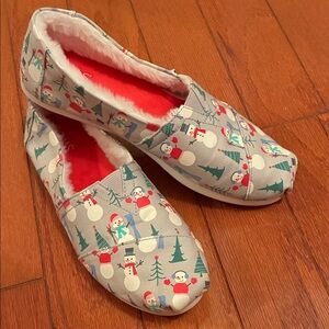 TOMS Holiday Patterned Slip-Ons
